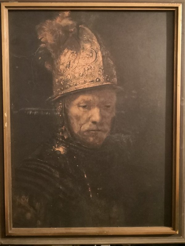 Mann mit Goldhelm Rembrandt im Rahmen